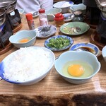すき焼･鍋物 なべや - 雑炊セット ごはん中