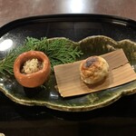 御所 雲月 - 穴子しんじょうの杉板焼　杉板を外す