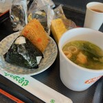 Onigiri No Momotarou - ハマグリ・かやく・だし巻き卵・アオサ味噌汁