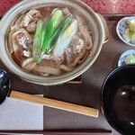 手打ち・つけ汁 うどん処 てる井 - 葱も旨し