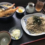 そば処よし田屋 - 天丼とざる蕎麦のセット