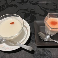 中国料理 古稀殿 - 杏仁豆腐といちごのプリン