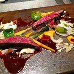 エクアトゥール - 【13年12月】馬肉ハラミのロースト、緑胡椒のソース