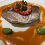 アピシウス - 小鯛のヴァプール・軽いアメリケーヌソース・蚕豆を添えて