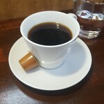 キッチン ブルー グローブ - ホットコーヒーのアップ