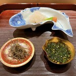 Oryouri Satou - 虎魚を手前の塩昆布かポン酢で頂きます.