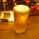 大衆酒場 よっちゃん - １センチ泡の生ビール、早い時間は350円（ ’14.01）