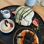 ココミイル - 1月　日本のお正月スフレパンケーキの海苔が衝撃的でしたがとても美味しかった