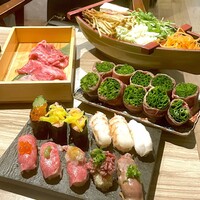 黄金出汁しゃぶと江戸前寿司 肉のあさつ 梅田お初天神店 - 