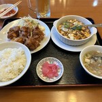 喜来順 - 麻婆豆腐＋唐揚げ