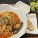 al mare 彩 - ランチ。ペスカトーレ大盛り1690円