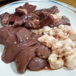 ジンギスカン - 豚レバー、ホルモン、豚ハツ