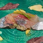 鮨処 池上 - 賢島首折れ鯵 行者大蒜