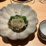 鮨処 池上 - 蟹身の蟹味噌和え 蟹酒