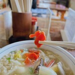 手打うどん 町川 - 上下、逆になってますが
人参の形が天狗です(*ﾟ▽ﾟ)ﾉ