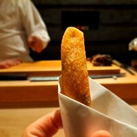 鮨 秀とら - ⚫海老と九条ねぎの春巻き