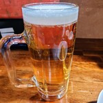 もつ鍋と馬刺し ゆうひめ - 生ビール中