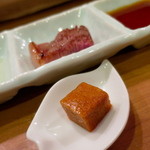 焼肉 グルマンズいとう - らんぷの芯は山わさびと泡醤油でいただきます