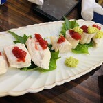 とみ - ササミ　梅肉のっけ