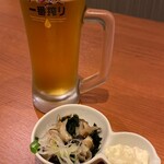 さかなや道場 - 生ビール＋お通し