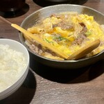 Shabushabu Kyuu - あか牛すき焼き風卵とじ定食 アップ