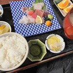 上の山亭 - 参考：妻が食べた「刺身定食」（1,800円）