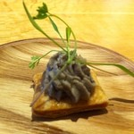 盆栽のような可愛さのアミューズ、ししゃものリエット