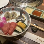 叙々苑 横浜港北店 - タン、ブラックタイガー、とうもろこし