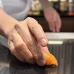 鮨 くまくら -  鱒の漬け/長ネギ