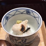 鮨 くまくら - ふぐの白子/トリュフオイル/ご飯と海苔の佃煮
