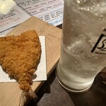 地酒と道産食材 一笑 別邸 - アジフライ、ハイボール