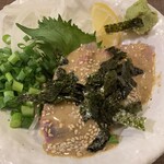 炭火野菜巻き串と餃子 博多うずまき - 胡麻カンパチ