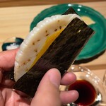 鮨処 池上 - タイラギ貝 からすみ 磯辺焼