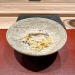 パルコ フィエラ - 自家製タヤリン（薪焼きあわびだけ＆たもぎだけ、発酵菊芋ソース）
      