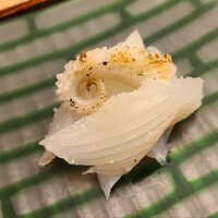 緒方 - ③針烏賊(正式名:甲烏賊、別称:墨烏賊、鹿児島県出水産)の身と炭火炙り下足
                  ハリのある仕込みに細かく包丁を入れ、パリッと感と甘み&旨みを楽しみました
                  下足の芳ばしさも良く美味しかった