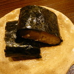 銀座おかもと - ２．焼き鯖寿司（海苔巻き）　2014.1.2x