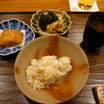 銀座おかもと - １１．〆（鯛と百合根のご飯 他）　2014.1.2x