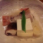 高鮨 - のどぐろの蒸し物　のどぐろのとろける美味しさはもちろん、椎茸、豆腐、白菜も美味すぎです