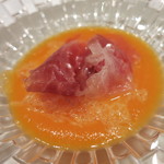 レストラン ラッセ - 26年1月　人見人参のスープ　チンタネーゼとクロッカンテ