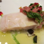 レストラン ラッセ - 26年1月　平スズキのヴィポラータ　香味野菜のサラダを添えて　アップ