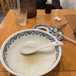 中国ラーメン揚州商人 - スープを飲み干してみました。嗚呼、体に悪い
