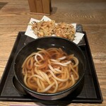 でんのしおり - 小海老とお野菜のかき揚げうどん{温｝￥1,150