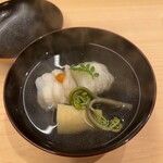 味ひろ - アイナメ、合馬産筍、蕨のお椀