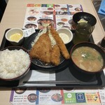 松のや - 海鮮3種盛り合わせ定食(豚汁変更)  1190円