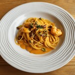 TRAMONTO - 海老とピスタチオのアメリケーヌソーススパゲッティ
