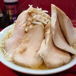 自家製麺 酉 - 鶏増しラーメン1000円、野菜、ニンニク