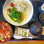 魚屋直営食堂　魚まる - 白身魚ソテーニンニクバター