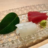 御料理 竹寳 - お造り　モンゴイカ・カツオ