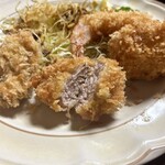 とんかつ あじろ - 三品定食＋カキフライ