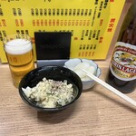 大統領 - 瓶ビール、塩ラッキョウ、自家製ポテサラ